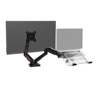 Duronic DMDCL1X1 Support de moniteur et support d'ordinateur portable PC à pince pour bureau Mécanisme à gaz Ajustement omnidirectionnel à la volée Compatibilité avec moniteur VESA 75/100