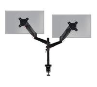 Duronic DMG52 Support Double 2 écrans PC à Pince pour Bureau Mécanisme à gaz Ajustement à la volée Hauteur Ajustable Rotatif / Inclinable / Pivotable Compatibilité avec moniteurs VESA 75/100