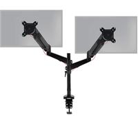 Duronic DMG52 Support Double 2 écrans PC à Pince pour Bureau Mécanisme à gaz Ajustement à la volée Hauteur Ajustable Rotatif / Inclinable / Pivotable Compatibilité avec moniteurs VESA 75/100