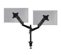 Duronic DMG52 Support Double 2 écrans PC avec Pince pour Bureau Mécanisme à gaz Ajustement à la volée Hauteur Ajustable Rotatif Inclinable Pivotable Compatibilité avec moniteurs VESA 75 100