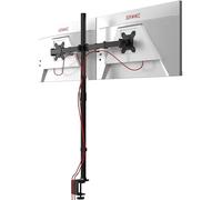 Duronic DMT152 Bras pour 2 Moniteurs d'Ordinateur Support d'écrans PC articulé pour Bureau avec Potence de 100 cm VESA 75 100 Hauteur Ajustable Rotatif Inclinable Pivotant