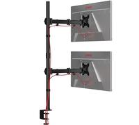 Duronic DMT252VX2 Bras pour Moniteurs d'Ordinateur | Support d'écrans PC Double pour Bureau avec Potence de 100 cm | VESA 75 100 | Hauteur Ajustable | Rotatif Inclinable Pivotant avec 2 Extensions