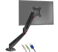 Duronic DMUSB5X1 Support d’écran à Pince pour Bureau Mécanisme à gaz Ajustements à la volée Incorpore hub USB et Prise Jack pour Casque et Microphone Compatibilité avec moniteurs VESA 75 100