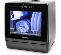 Duronic DW5 BK Lave-vaisselle de table 950W lave vaisselle posable portable compact gain de place pour petite cuisine 7 programmes de lavage séchage efficace pratique