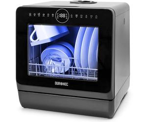 Duronic DW5 BK Lave-vaisselle de table 950W lave vaisselle posable portable compact gain de place pour petite cuisine 7 programmes de lavage séchage efficace pratique