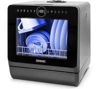 Duronic DW5 BK Lave-vaisselle posable 950W Lave vaisselle de comptoir | Lave vaisselle avec 6 programmes de lavage séchage Lave les plats assiettes verres bols couverts fruits Gain de place