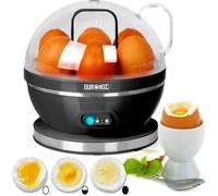 Duronic EB27 BK Cuiseur à œufs 400W 1 à 7 oeufs Thermostat et minuteur pour obtenir œufs durs ou mollets ou à la coque avec fonction