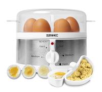 Duronic EB35 WE Cuiseur à oeufs Pour 1 à 7 oeufs Thermostat et minuteur pour obtenir œufs durs ou mollets ou pochés ou à la coque avec fonction dédiée pour préparer 2 types de cuisson Sans BPA