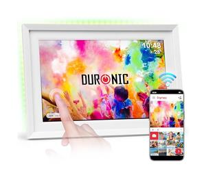 Duronic Frameo PF2A WE Cadre Photo numérique connecté 10,1 Pouces | Ecran tacile Lecteur photos vidéos Haute résolution 1280 x 800 pixels Mémoire 32 Go Chargeur 5V/3A Format d’affichage 16:10