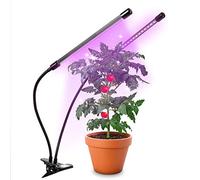 Duronic GLC24 Lampe de croissance horticole double à pince 40W Ampoules LED 3 modes bleu rouge mixte Intensité ajustable Prise USB Lumière de culture pour plante fruit légume fleur herbe