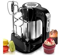 Duronic HM3 Batteur électrique de 300W avec socle de rangement 2 Batteurs et 2 Crochets à pétrir Idéal pour battre des œufs en