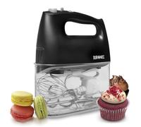 Duronic HM4 BK Batteur électrique cuisine à main 400W | 5 vitesses avec fonction Turbo | Compartiment de rangement | 2 batteurs 2