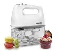 Duronic HM4 WE Batteur électrique cuisine à main 400W | 5 vitesses avec fonction Turbo | Compartiment de rangement | 2 batteurs 2