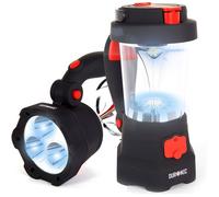 Duronic Hurricane - Lampe Torche Lanterne à Dynamo et USB - Lanterne à 10 LED - Signal d'Urgence Rouge Clignotant - Lampe Torche à