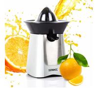 Duronic JE6 SR Presse-agrume électrique compact en inox de 100W - Bec verseur - 2 Cônes interchangeables - Idéal pour jus