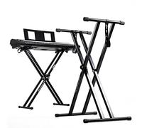 Duronic KS2B Support pour synthétiseur/Clavier avec vis et Sangles de Fixation -Hauteur réglable - Léger - Supporte 30 kg