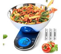 Duronic KS5000 Balance de cuisine Capacité de 5 kg Bol de 3 L inclus Large écran rétroéclairé Fonction d'ajout de poids Précision à