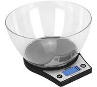 Duronic KS6000 BK Balance de cuisine noire - Capacité de 5 kg - Large écran rétroéclairé - Bol de 2 L inclus - Fonction d'ajout de poids - Précision à 1 g - Idéale pour la pâtisserie ou comme balance