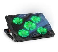Duronic LC1 Refroidisseur Ordinateur Portable 5 Ventilateurs Tapis Refroidisseur pour Laptop Contre la surchauffe des appareils 2 Ports USB 6 hauteurs Ajustables Contrôle de la température