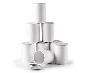 Duronic P8YM2 8 Pots en céramique de 125 ml Compatible avec Yaourtières YM1 et YM2 de Duronic Couvercle hermétique P1YM1 Large pot de 1500 ml également disponible