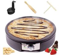 Duronic PM152 Crêpière électrique de 1500W |37 cm | Plaque de cuisson antiadhésive et démontable | Accessoires inclus | Température ajustable | Crêpes sucrées, galettes salées et omelettes