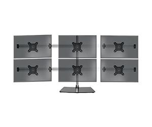 Duronic Prise en Charge de 6 moniteurs DM756, autoportant, Robuste, réglable en Hauteur, pour Six écrans LED LCD de 15-24", VESA 75/100, capacité 8 kg, Inclinaison et Rotation