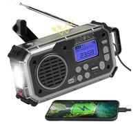 Duronic SDAB1 Radio Portable Dab+ avec Batterie ou 3 Piles AAA Recharge Solaire Manivelle Dynamo Radio Numérique Lampe Torche Alarme SOS Camping Randonnée Extérieur Urgences
