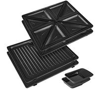 Duronic SM60SP Plaques supplémentaires pour le Gaufrier WM60 de Duronic 2 Plaques Grill 2 Plaques Toasts Plaques interchangeables antiadhésives