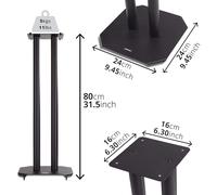 Duronic SPS1022 /60 Paire de Pieds d'Enceintes - 60 cm de Hauteur - Lestable avec du Sable - Cônes pour réduire Vibrations - Compatibilité Universelle Haut-parleurs Hi-FI/Stéréo/Home Cinema 5.1 - Set de 2