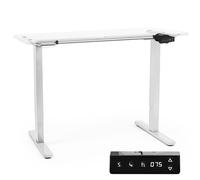 Duronic TM12 WE Bureau Assis-Debout blanc Structure de bureau à hauteur ajustable 71 - 116 cm Électrique Sauvegarde des tailles MAX 80 kg Station ergonomique Plateau disponible séparément