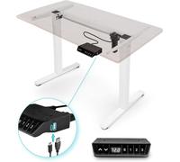 Duronic Tm51 We Structure De Bureau Assis-Debout Électrique Hauteur Ajustable De 72 À 118 Cm Charge Maximale De 70 Kg Plateau De 120 140 Ou 160 Cm Vendu Séparément Ports Usb Et Usb-C