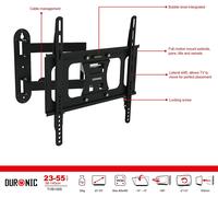 Duronic TVB109S Support Mural TV de 23-55 Pouces Support Universel pour écran LCD Plasma LED 3D 4K OLED QLED Pivotant et inclinable 30 kg