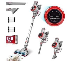 Duronic VC28 Balai électrique Rechargeable 220 W avec 2 Piles | 3 Vitesses | Aspirateur et aspirateur sans Fil | Batterie Rechargeable | Autonomie 50 Min | sans Sac | Filtre HEPA