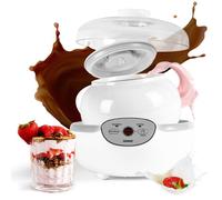 Duronic YM1 Yaourtière électrique programmable 1 pot de 1500 ml Machine à yaourt avec Thermostat et Pot de 1.5 L en Céramique