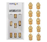 DUROZZLE MK8 Lot de 10 buses 3D en laiton pour imprimante 3D 0,4 mm, 0,6 mm, 0,8 mm, avec boîte de rangement pour Ender 3, Ender 5, CR-10, Elegoo Neptune 3, Sovol SV06 et plus