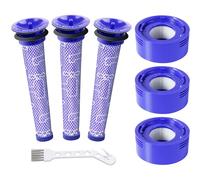 Durpeak Lot de 6 filtres de rechange pour aspirateur Dyson V7, V8 Animal et Absolute Vacuum, 3 pré-filtres et 3 post-filtres, remplace les pièces # 965661-01 et 967478-01