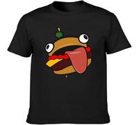 Durr Burger Splash Ink Cartoon Men's Letter Take Out T-Shirt O Neck Tee Black 3XL
