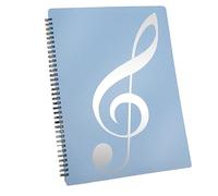 Durratou Classeur de partitions de 60 pages, compatible avec format A4, inscriptible et amovible, bleu, , facile à utiliser