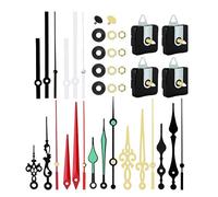 Durratou Lot de 4 mécanismes d'horloge de rechange avec 7 aiguilles pour réparation d'horloge, pièces de moteur