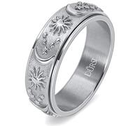 DURSI Bague rotative en acier inoxydable pour homme et femme Motif soleil lune et étoile 8 mm, 9, Métal, Grès
