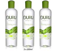 Duru Limon Kolonya Citron Lot de 3 flacons d'eau de toilette turque 200 ml