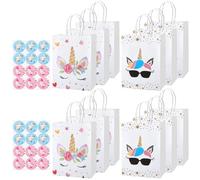 dusaniyali Lot de 12 sachets licorne pour anniversaire d'enfant, pour fête d'anniversaire d'enfant, pour emballer des cadeaux, mariage, fête, cadeaux