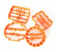 Dusarls 4 pcs Ensemble de moules à Biscuits drôles, moules à Biscuits avec des Mots de Paroles Grossier, emporte-pièces avec des Mots de Souhait pour la Cuisson