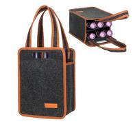 Duscdesp Porte-bouteilles avec 6 compartiments, sac en feutre, sac de transport, sac de vin, sac à bière, sac à boissons, panier à bouteilles pour camping, pique-nique et cadeau pour les amateurs de