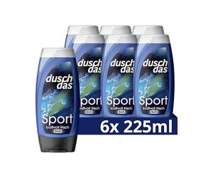 Duschdas Gel douche et shampooing sport 3 en 1 avec formule parfumée Fresh Energy pour un début rafraîchissant de la journée, 6 x 225 ml
