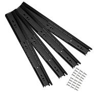 Dusinet d'armoire glisses de tiroirs de roulement à Balle entièrement Extension complète - Rails de Guidage métallique de 2 Paires de 2 Paires Black - Support 45 kg - Support latéral - Glisses de