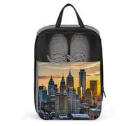 Dusk And Sunset Sac à chaussures de voyage résistant à l'eau Pochette à chaussures avec fermeture éclair Sac à poussière, gris, taille unique, moderne, gris, Taille unique, Moderne