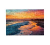 Dusk Beach Puzzle en bois horizontal 300 pièces pour loisirs en famille et créativité