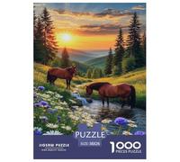Dusk Scenery in The Montagnes Puzzle 1000 Pieces Cadeau Unique Intéressant Jeu Éduchatif Défi Jouet À De Qualité Supérieure Peinture Art pour Adultes Enfants 38x26cm/1000pcs