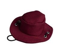 DuskHaven 1:12 Scale Cowboy Hat Chapeau Décoratif Dress Up Small Cap Model Dol Doll Props Action Chapeau CHAPE MINIATURE COUPLE pour LES ACCS, Rouge